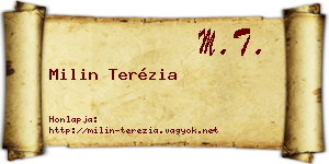 Milin Terézia névjegykártya